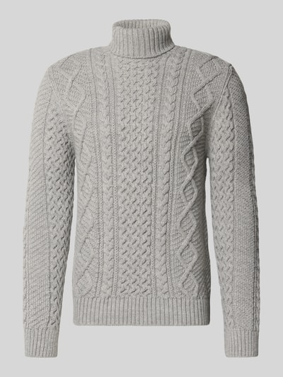 Superdry Strickpullover mit Zopfmuster Modell 'Jacob' Hellgrau 2
