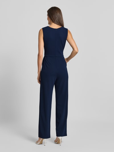 Swing Jumpsuit mit Rundhalsausschnitt und Raffungen Marine 5