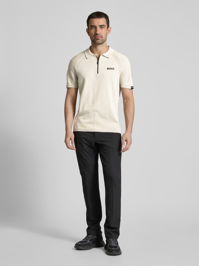 BOSS Green Regular Fit Poloshirt mit Label-Print Modell 'Perform-Max' Beige 1