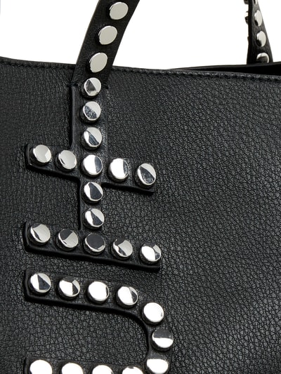 HUGO Shopper in leerlook met studs, model 'Chelsea' Zwart - 3