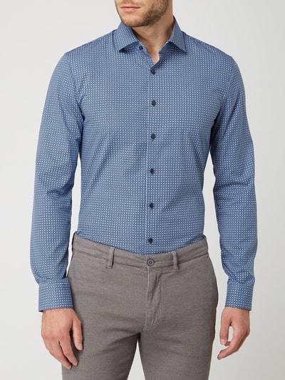 OLYMP No. Six Super slim fit zakelijk overhemd met stretchgehalte Marineblauw - 4