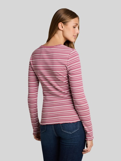Tom Tailor Denim Regular Fit Langarmshirt aus Baumwoll-Mix Pink 5