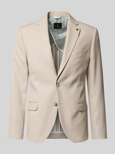 Produktfoto, Sakko mit Pattentaschen Modell 'NICK' van Zuitable, materiaalmix met viscose, recht model, reverskraag, knoopsluiting, borstzak met pochet, kleur beige, textuur fijn, ruglengte maat 50: 71 cm, schouderbreedte: 44 cm, mouwlengte: 65 cm