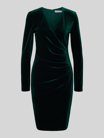 Christian Berg Cocktail Knielange cocktailjurk met V-hals Donkergroen - 2