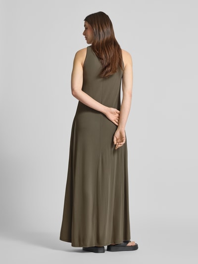 MM Sukienka midi z okrągłym dekoltem model ‘ACCENTO’ Oliwkowy 5