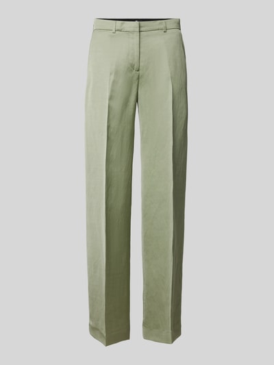 THE KOOPLES Regular fit linnen broek met persplooien Lichtgroen - 2