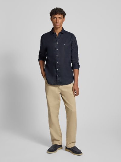 Fynch-Hatton Koszula z lnu o kroju slim fit z kołnierzykiem typu cutaway Granatowy 1