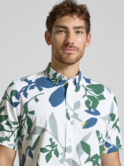 Lerros Regular Fit Freizeithemd aus Baumwoll-Leinen-Mix Weiss 3