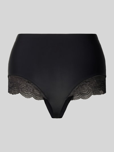 Productfoto, Slip met elastische tailleband en kant van MAGIC Bodyfashion, zwart, naadloze textuur, aansluitende fit, materiaalmix met stretch