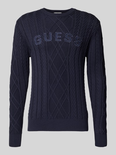GUESS Strickpullover aus Baumwoll-Modal-Mix Marine 2