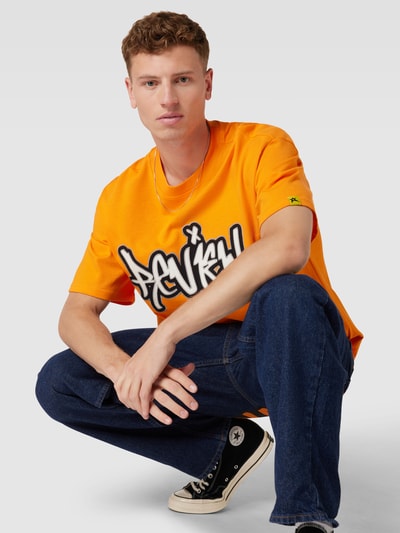 REVIEW Oversized T-shirt met graffitiprint Oranje - 3