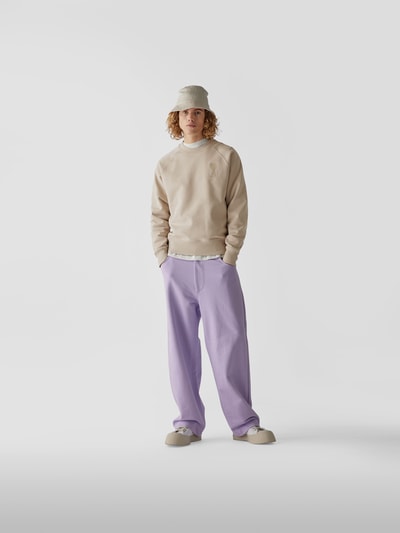 AMI PARIS Sweatshirt mit Label-Stitching Beige 1