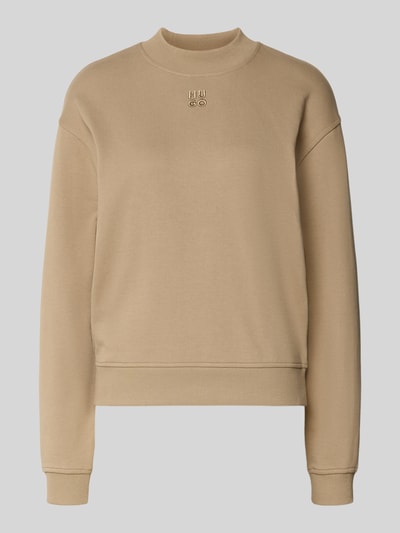 Produktfoto, Regular Fit Sweatshirt aus reiner Baumwolle Modell 'DAXANDRIA' von HUGO, beige, Optik: Unifarben, Logo-Stitching, Rundhals, Langarm, glatte Oberfläche, Material: reine Baumwolle