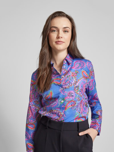 Christian Berg Woman Blouse met paisleymotief Koningsblauw - 3