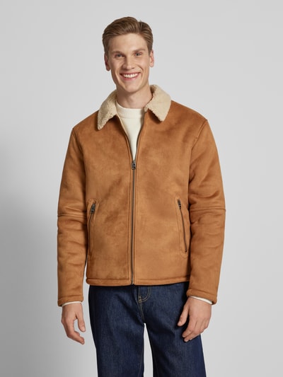 Only & Sons Jacke mit Reißverschlusstaschen Modell 'ROYCE' Cognac 4