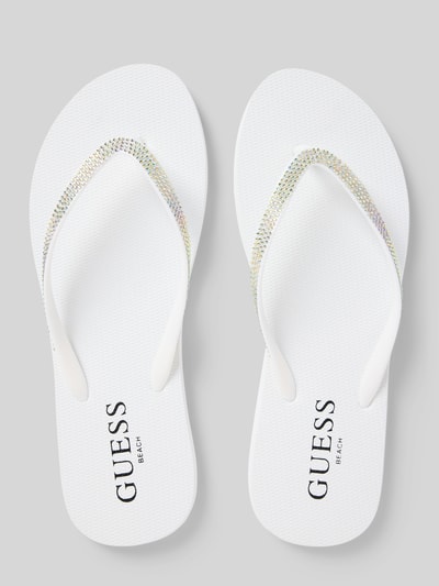 Guess Teenslippers met strass-steentjes Wit - 3