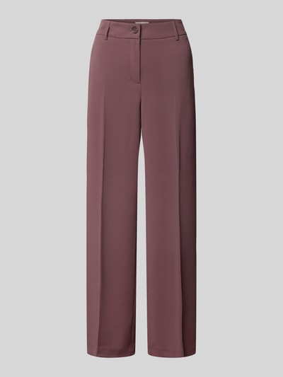 Produktfoto, Wide Fit Stoffhose mit Bügelfalten von Christian Berg Woman Selection aus Elastischer-Material-Mix in dunklem Mauve-Ton auf hellem Hintergrund.