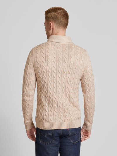 Jack & Jones Premium Sweter z dzianiny ze stójką model ‘CRASH’ Złamany biały 5