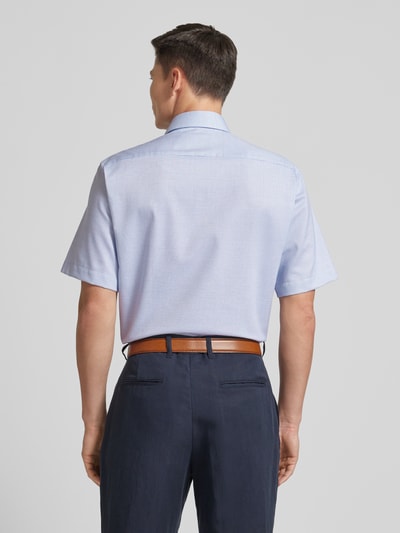 Eterna Comfort fit zakelijk overhemd met all-over motief Bleu - 5