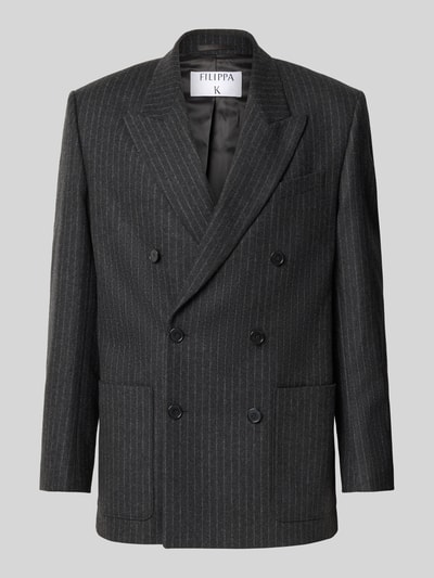 Filippa K Regular fit colbert van wol met schoudervullingen Antraciet - 1
