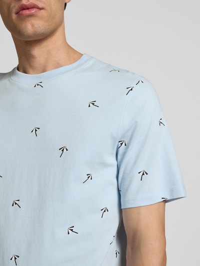 Scotch & Soda Regular fit T-shirt met motiefprints Lichtblauw - 3