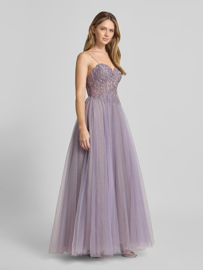 Laona Avondjurk met glitter-mesh Lila - 1