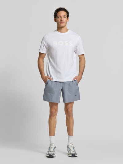 BOSS Green t-shirt o kroju regular fit z czystej bawełny model 'TS_STRUCTURE LOGO 1027473' Biały 1