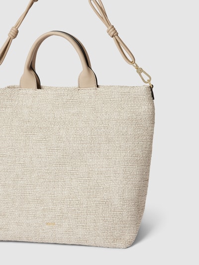 Abro Strandtasche mit Label-Applikation Modell 'POPPY' Ecru 3