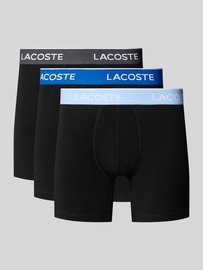 Produktfoto, set van 3 zwarte boxershorts van katoenmix met gekleurde tailleband Trunk aus Baumwoll-Mix im 3er-Pack van Lacoste, Heren Pant & Trunk