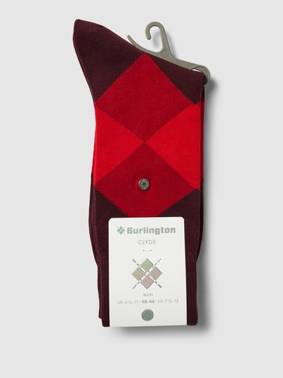 Burlington Socken mit Allover-Muster Modell 'Clyde' Rot 3