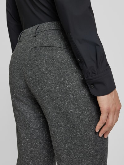 HUGO Slim fit pantalon met persplooien, model 'Hesten' Middengrijs gemêleerd - 3