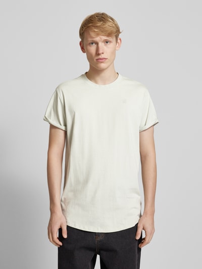 G-Star Raw T-Shirt mit Label-Print Modell 'LASHS' Hellgrau 4