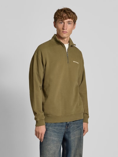 Marc O'Polo Denim Regular fit sweatshirt van puur katoen Olijfgroen - 4