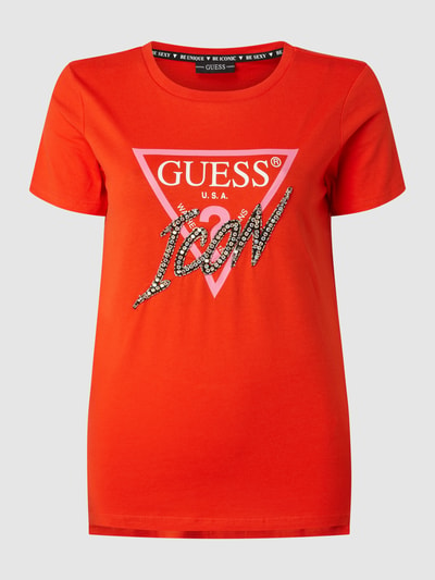 Guess T-Shirt mit Strasssteinen Rot 1