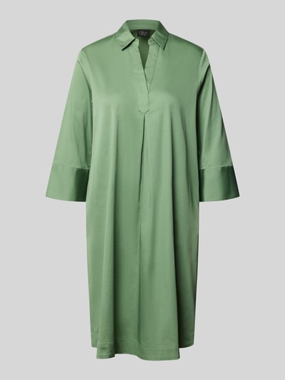 Produktfoto, A-Linie Freizeitkleid aus Baumwoll-Mix von s.Oliver BLACK LABEL im satten Grün, glatte Textur, weiter Schnitt