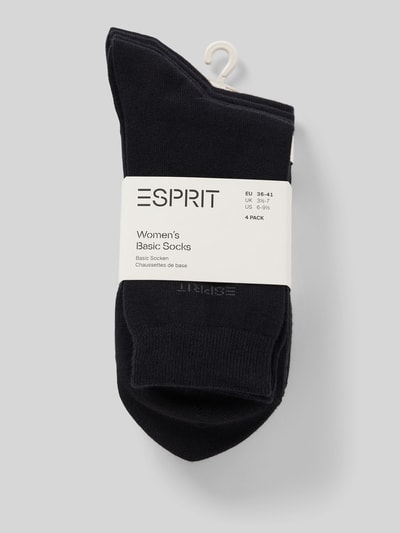 Esprit Socken  mit Label-Stitching im 4er-Pack Black 3