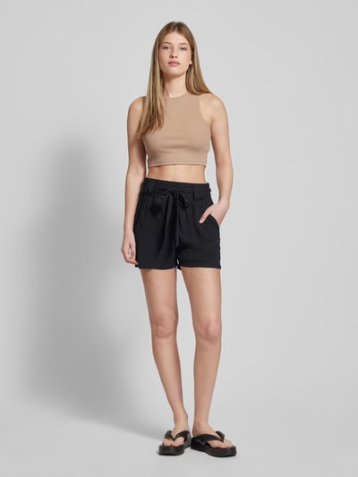 Only Korte high waist broek met all-over print, model 'NOVA LIFE VIS TALIA' Zwart - 1