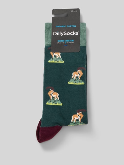 DillySocks Skarpety z wyhaftowanym motywem model ‘Capricorn Climb’ Granatowy 3