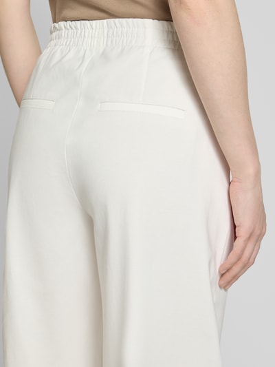 Drykorn Wide leg stoffen broek met strookzakken, model 'FAE' Wit - 3