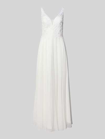 Mascara Abendkleid mit Spitze und V-Ausschnitt Ecru 2