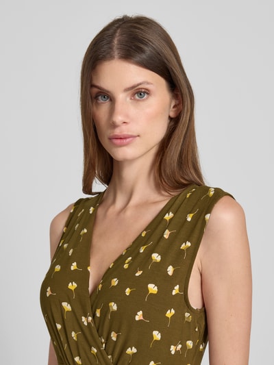 Zero Knielanges Kleid mit V-Ausschnitt Khaki 3