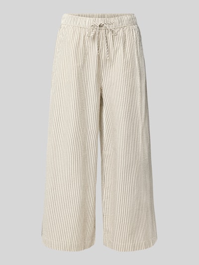 Produktfoto, Regular Fit Culotte aus reiner Baumwolle von s.Oliver RED LABEL in Beige mit feinem Streifenmuster, lockere Passform, leichte Textur