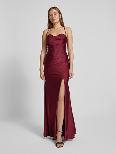 Mascara Abendkleid mit Raffungen Rot 4