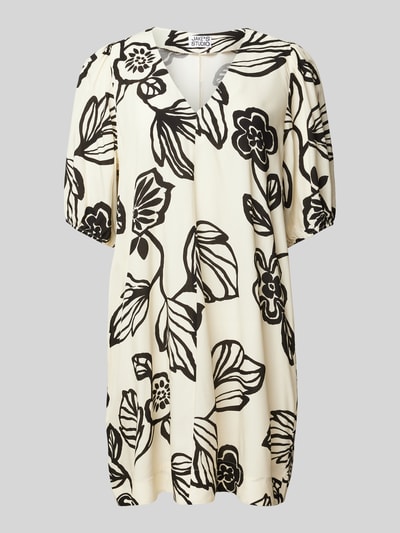 JAKE*S STUDIO WOMAN Knielanges Kleid mit V-Ausschnitt Offwhite 2