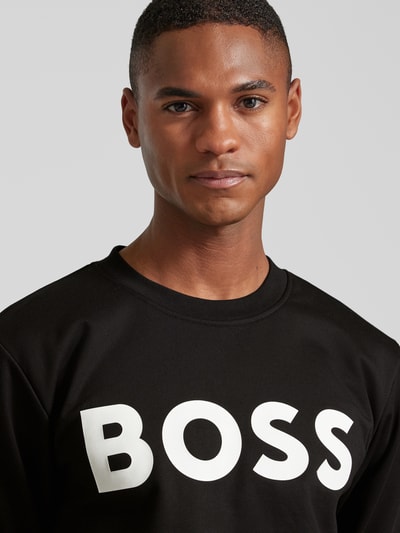 BOSS Sweatshirt mit Label-Print Modell 'Soleri' Black 3