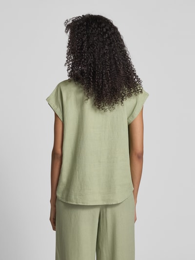 ICHI Bluzka o kroju regular fit z mieszanki lnu i wiskozy z listwą guzikową Trzcinowy 5