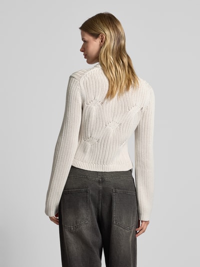 Calvin Klein Jeans Strickpullover mit gerippten Abschlüssen Ecru 5