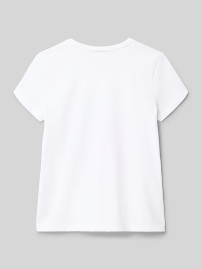 Produktfoto, Regular Fit T-Shirt aus reiner Baumwolle von s.Oliver RED LABEL, Optik: Unifarben, weiß, Kurzarm, Jersey, Rückansicht
