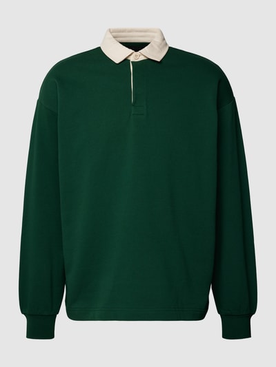 Marc O'Polo Oversized poloshirt met knoopsluiting, model 'Rugby' Flessengroen - 2