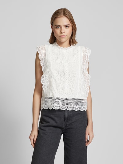 Only Blousetop van kant, model 'KARO' Offwhite - 4